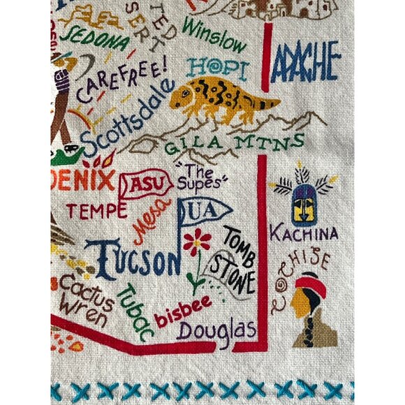 Catstudio Arizona Dish Towels Set of 2 Cotton AZ Map Design 29x21 New Gift - Picture 12 of 14